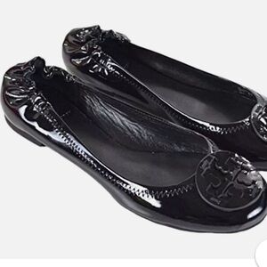 Tory Burch Glossy Black Flats